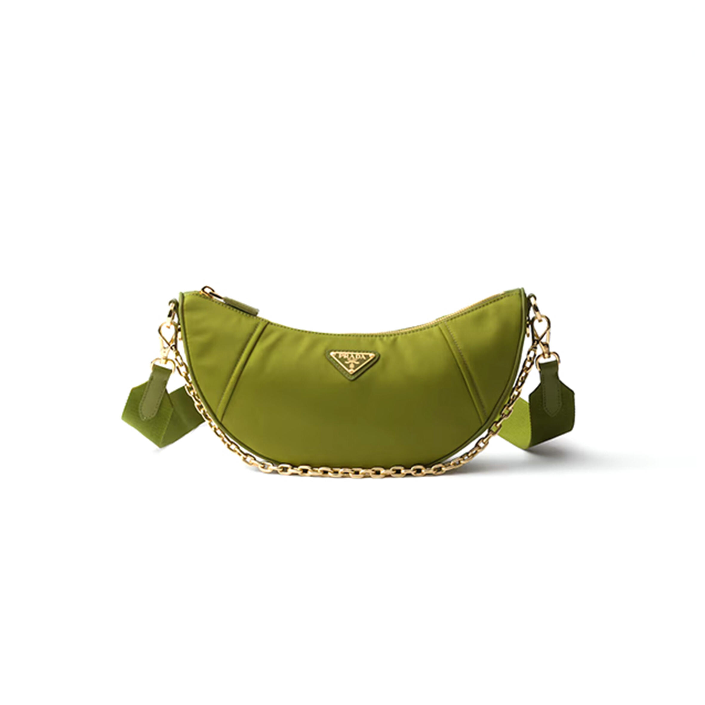PRADA DEMI-LUNE RE-NYLON SHOULDER BAG 1BH222 (30*13.5*6cm)